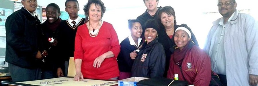 Learners with Ms Matthews, Ms Harding-Male and Mr Mike  from the Department of Education